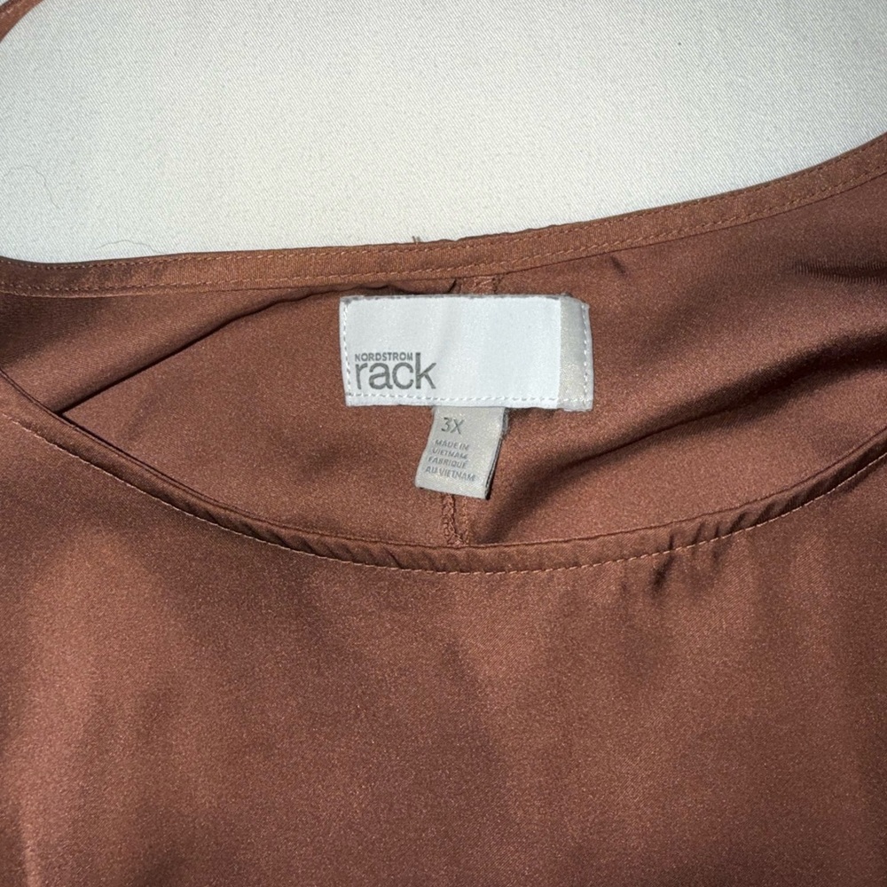 Nordstrom Rack Women's Satin Brown Blouse